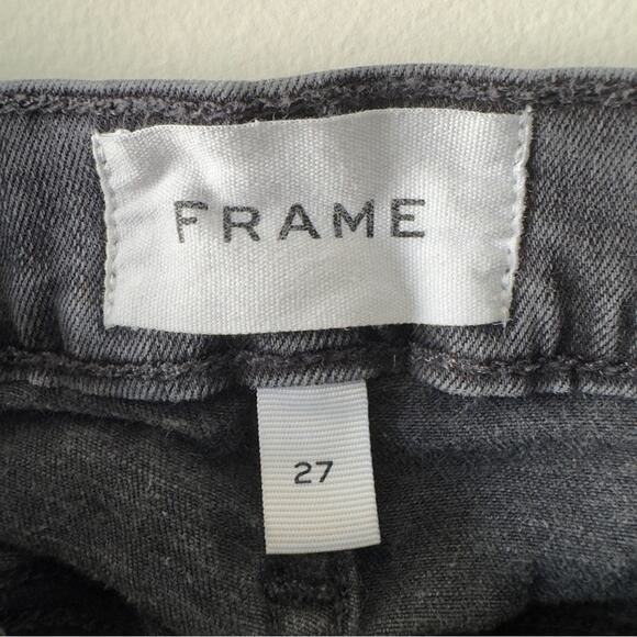 Frame Le High Skinny Jeans Button Fly Denim High Rise Gray Stretch cotton pocket - Picture 7 of 11